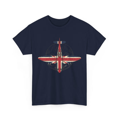 Vintage British Spitfire T-Shirt — Union Jack Warplane Graphic Tee
