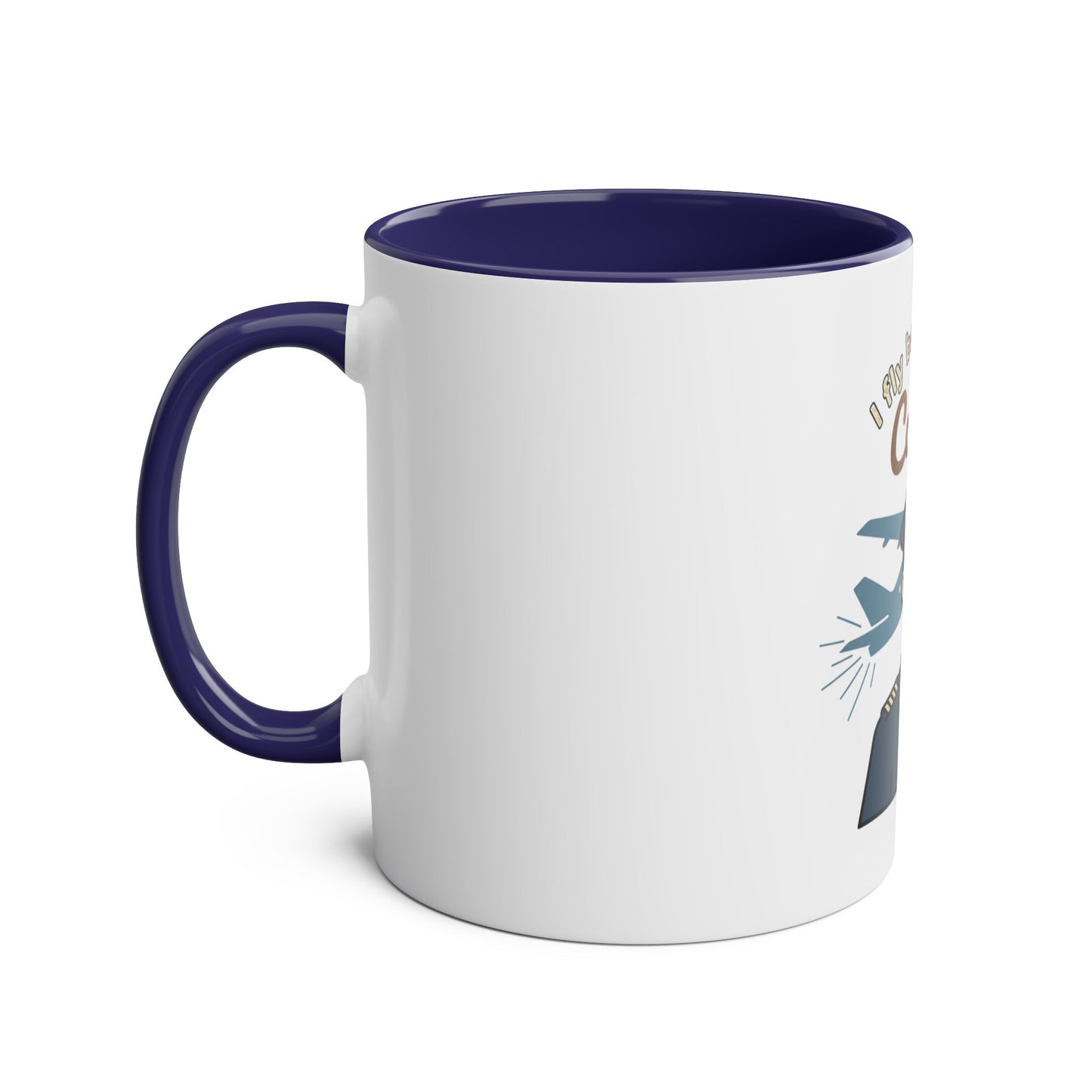 Aviator Coffee Mug — "I Fly Better After Coffee" (11oz Two-Tone)