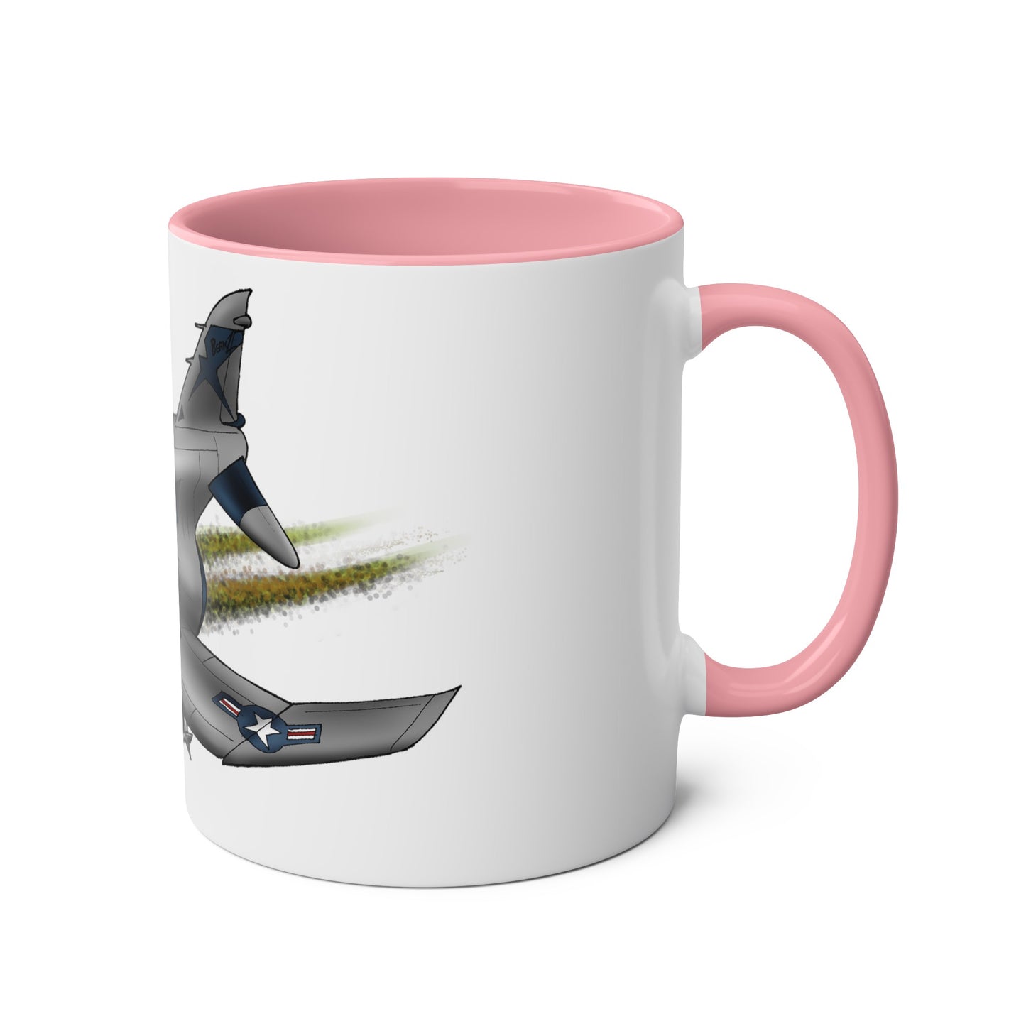 Phantom Fighter Jet Two-Tone Coffee Mugs, 11oz