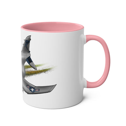 Phantom Fighter Jet Two-Tone Coffee Mugs, 11oz - Funky Aviation