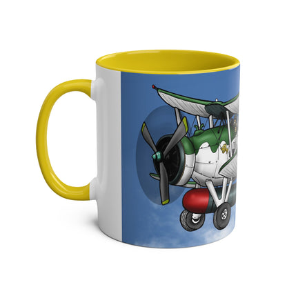 Navy Swordfish Design Two-Tone Coffee Mugs, 11oz - Funky Aviation