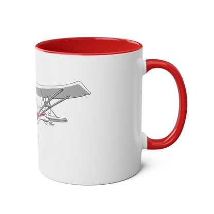 Cartoon Ikarus C42 Microlight Red Decals 11oz Coffee Mug