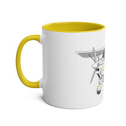 Yellow Decals Cartoon Ikarus C42 Microlight 11oz Coffee Mug