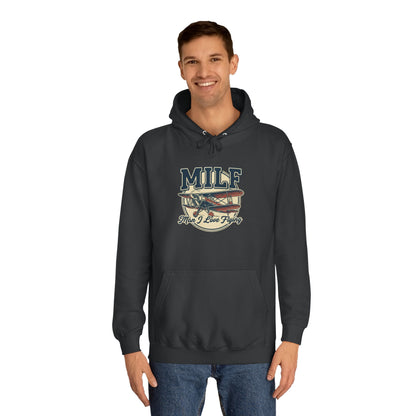 MILF Retro Flag Hoodie – Vintage Americana College Style