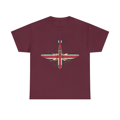 Vintage British Spitfire T-Shirt — Union Jack Warplane Graphic Tee
