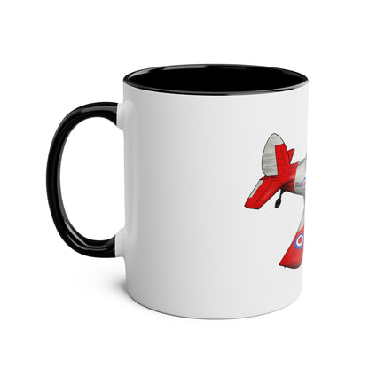 Chipmunk Tailwheel Two-Tone Coffee Mugs, 11oz - Funky Aviation