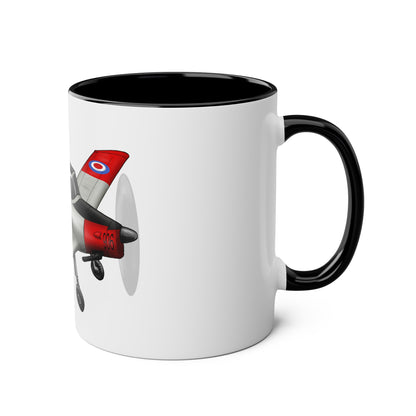 Chipmunk Tailwheel Two-Tone Coffee Mugs, 11oz - Funky Aviation