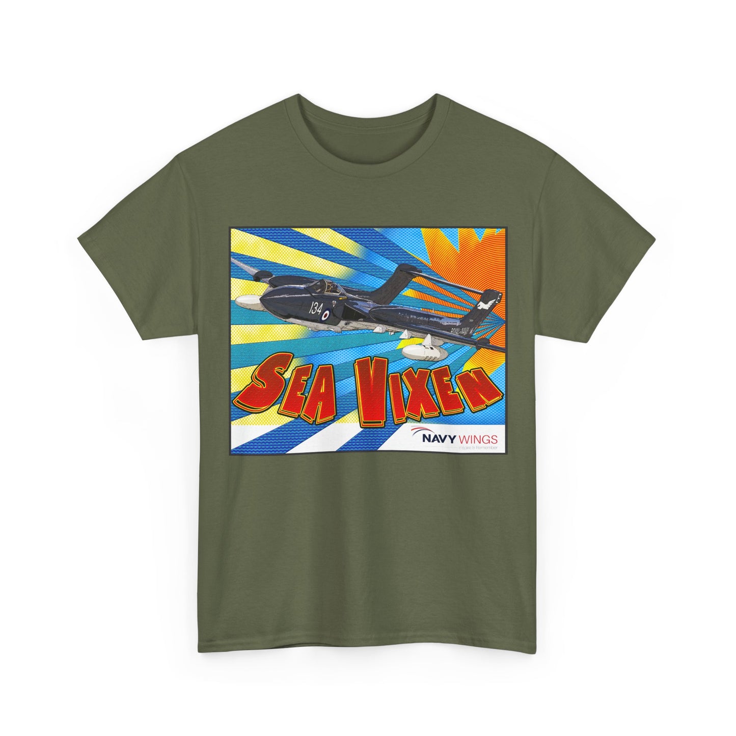 Sea Vixen Jet T‑Shirt — Vintage Navy Aircraft Retro Graphic Tee