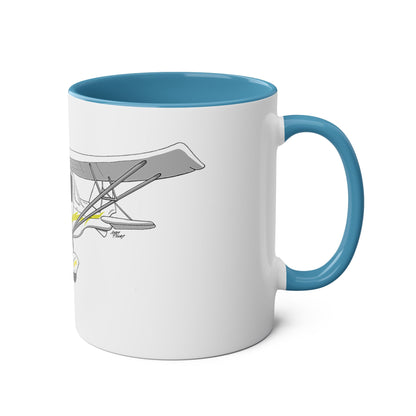 Yellow Decals Cartoon Ikarus C42 Microlight 11oz Coffee Mug