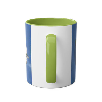 Navy Swordfish Design Two-Tone Coffee Mugs, 11oz - Funky Aviation