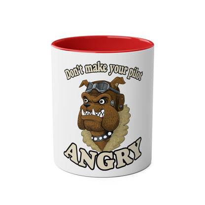 Bulldog Pilot Two-Tone Coffee Mugs, 11oz - Funky Aviation