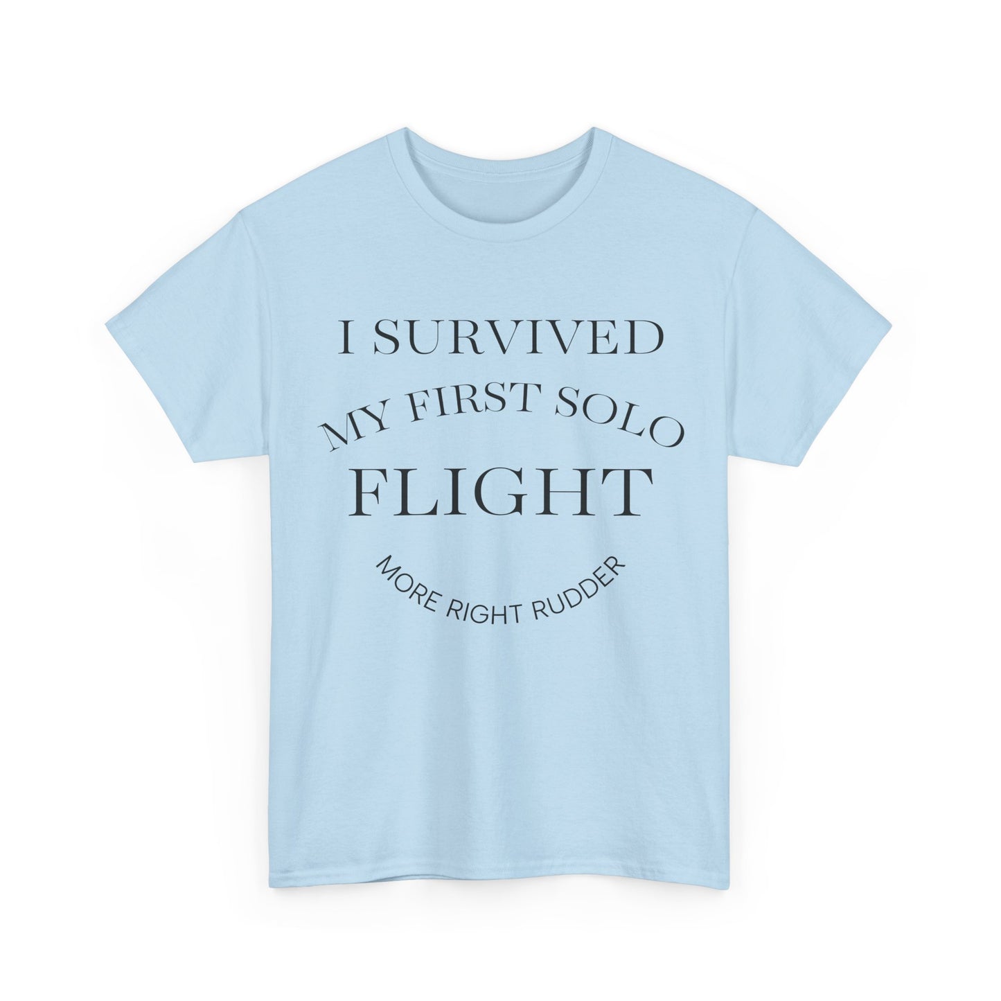 I Survived My First Solo Flight Unisex Heavy Cotton Tee