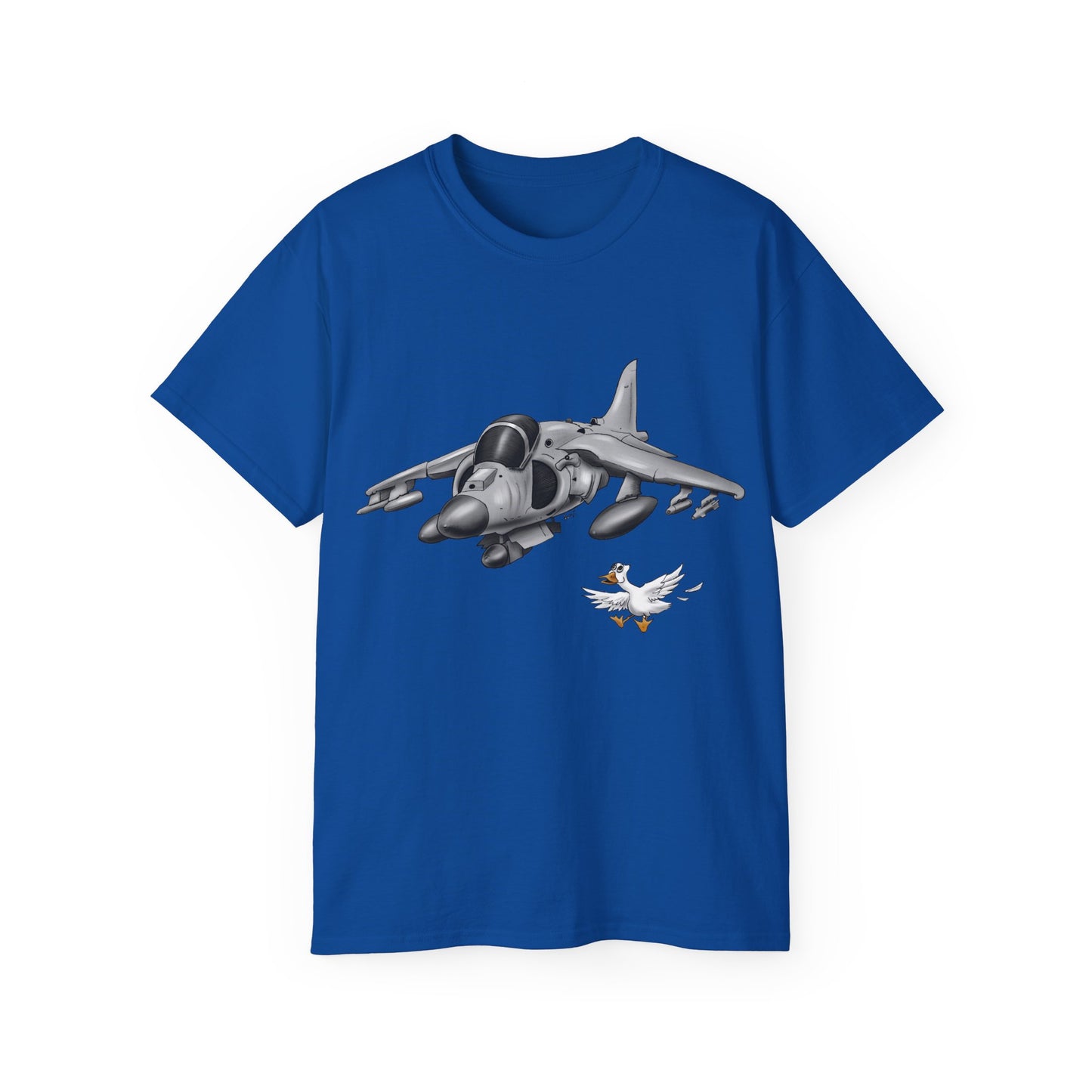 Harrier Hand drawn Cartoon for Flight Enthusiast T-Shirt, Airplane Graphic Tee, Unique Gift for Pilots, Aviation Fan Apparel