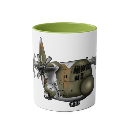 The Hercules Transport Aircraft Two-Tone Coffee Mugs, 11oz - Funky Aviation