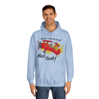 Hell Yeah! Flaming Plane Graphic Hoodie