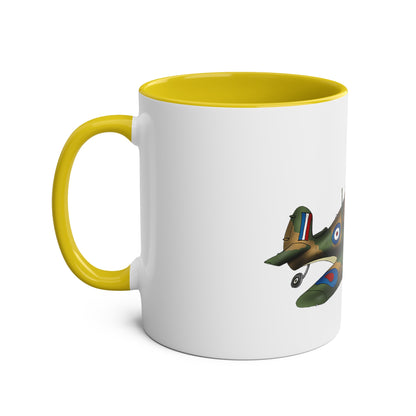Tally Ho Spitfire Two-Tone Coffee Mugs, 11oz - Funky Aviation