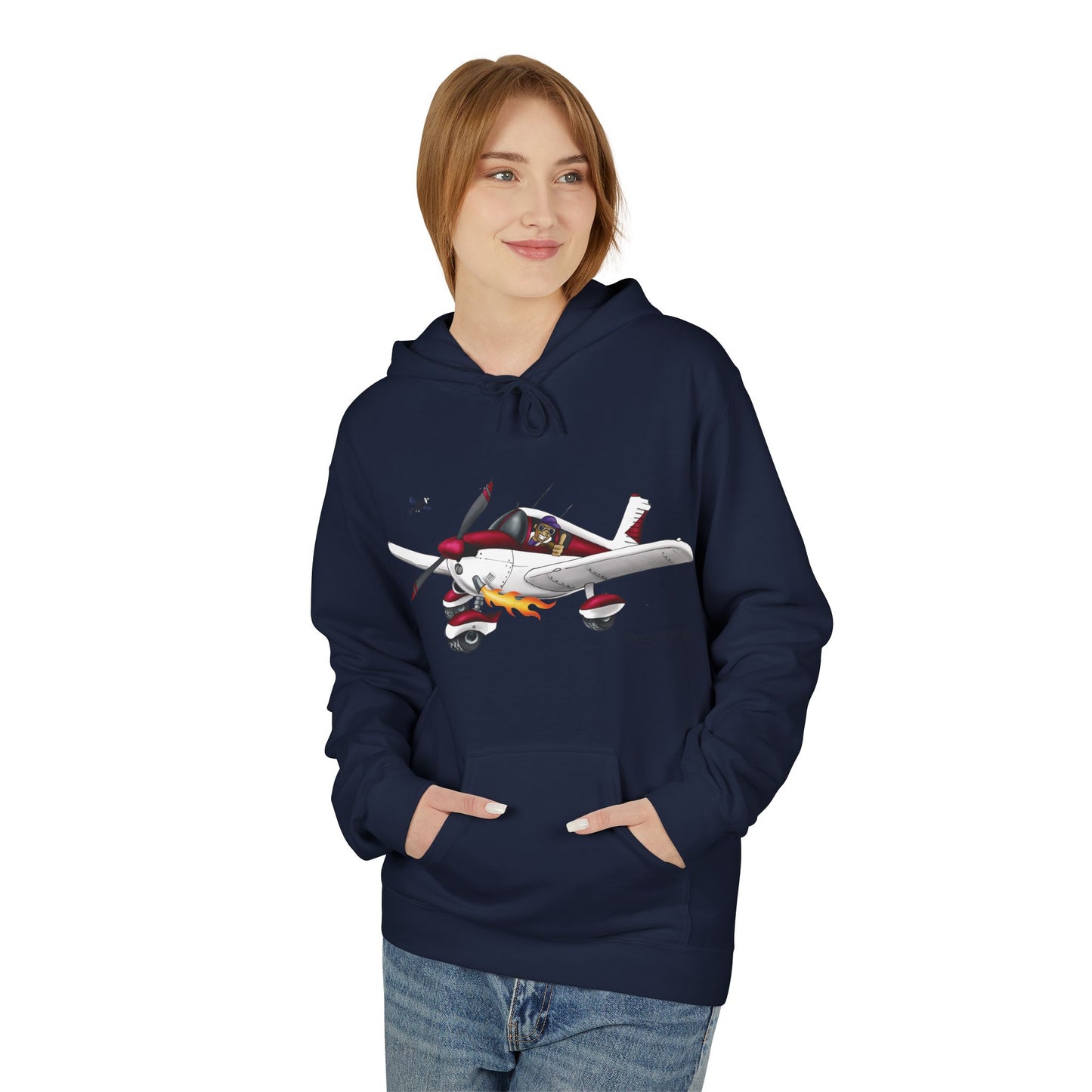 Flying Crazy Aviation Hoodie — 'Flying Crazy' Pilot/Plane Lover Fleece