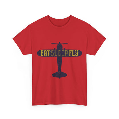 Eat Sleep Fly T-Shirt — Vintage Airplane Pilot Tee