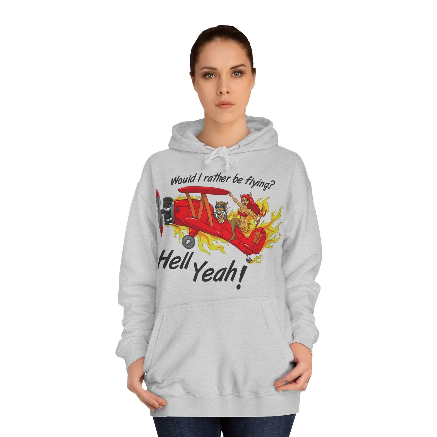 Hell Yeah! Flaming Plane Graphic Hoodie