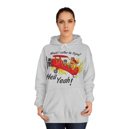 Hell Yeah! Flaming Plane Graphic Hoodie