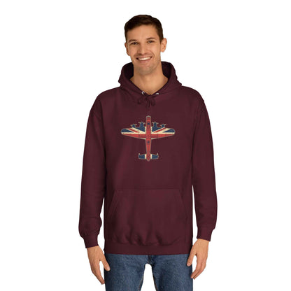 Vintage UK Flag Bomber Plane Hoodie