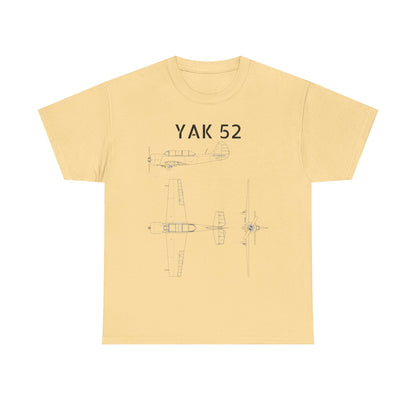 Yak-52 Blueprint T-Shirt — Vintage Aircraft Schematic Tee for Aviation Enthusiasts