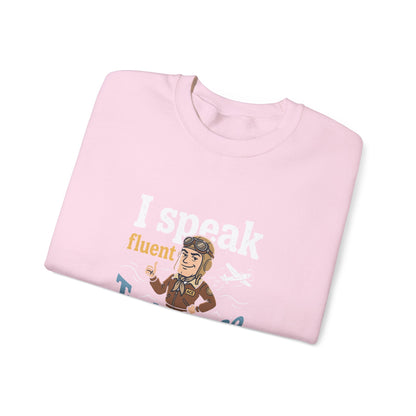 Aviation Crewneck Sweatshirt – "Fluent Turbulence" Vintage Pilot Graphic