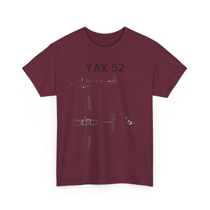 Yak-52 Blueprint T-Shirt — Vintage Aircraft Schematic Tee for Aviation Enthusiasts