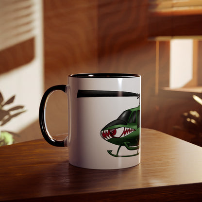 Huey Chopper Two-Tone Coffee Mugs, 11oz - Funky Aviation