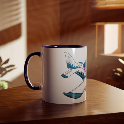 EV97 Eurostar Aqua Club Two-Tone Coffee Mugs, 11oz - Funky Aviation