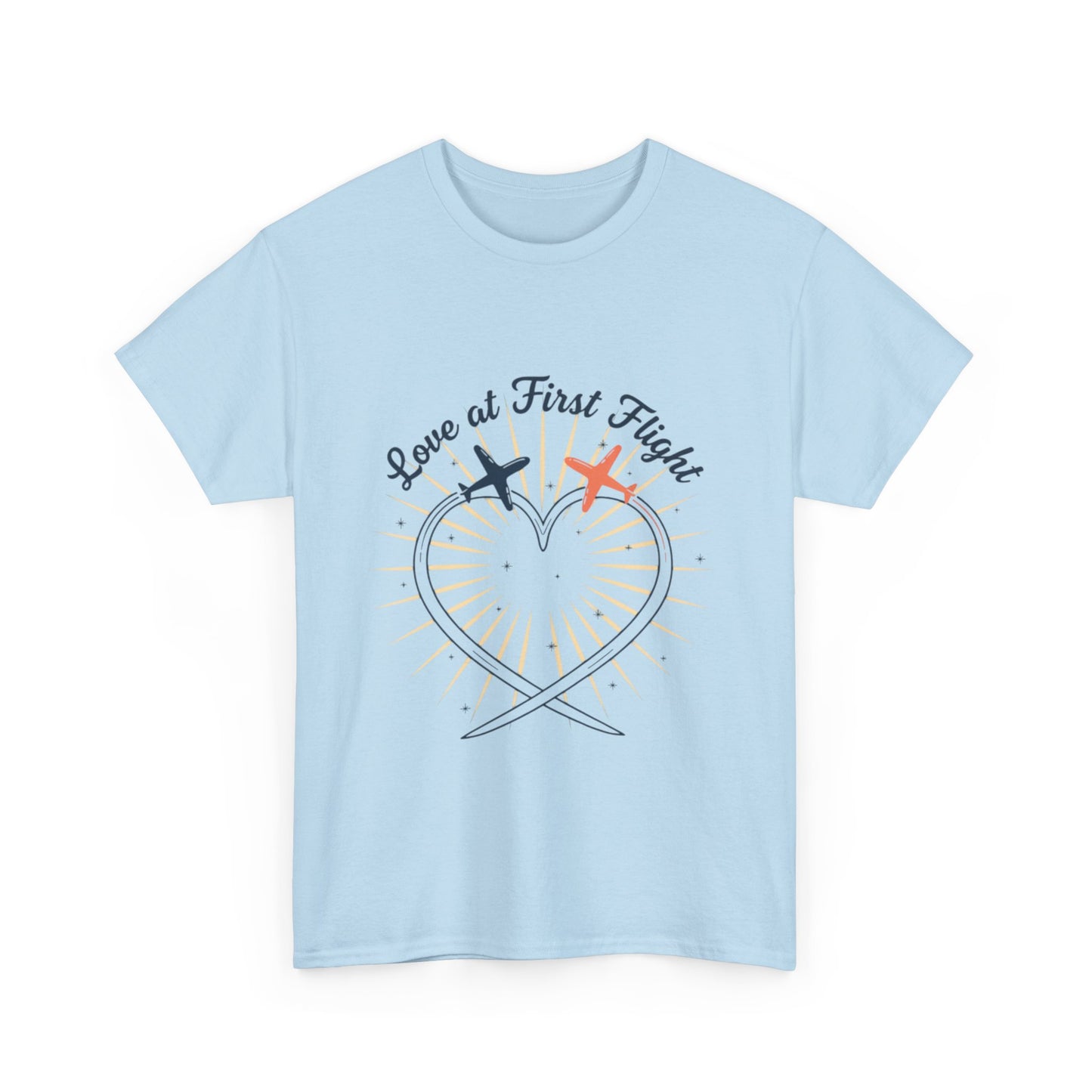 Love at First Flight Tee — Romantic Airplane Heart Valentine's Shirt