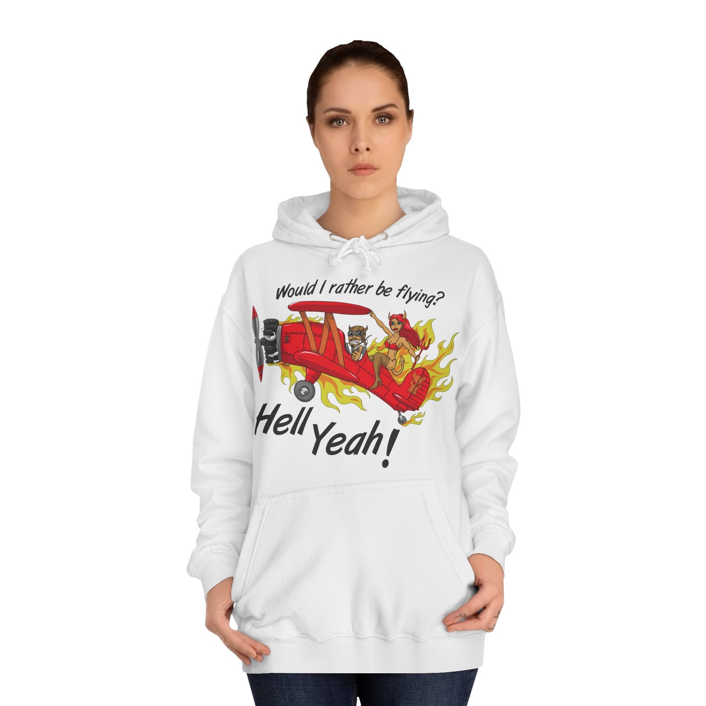 Hell Yeah! Flaming Plane Graphic Hoodie