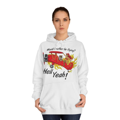 Hell Yeah! Flaming Plane Graphic Hoodie