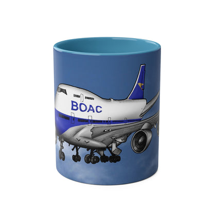 BOAC Boeing 747 Two-Tone Coffee Mugs, 11oz - Funky Aviation