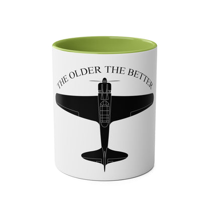 The Older the Better Two-Tone Coffee Mugs, 11oz - Funky Aviation