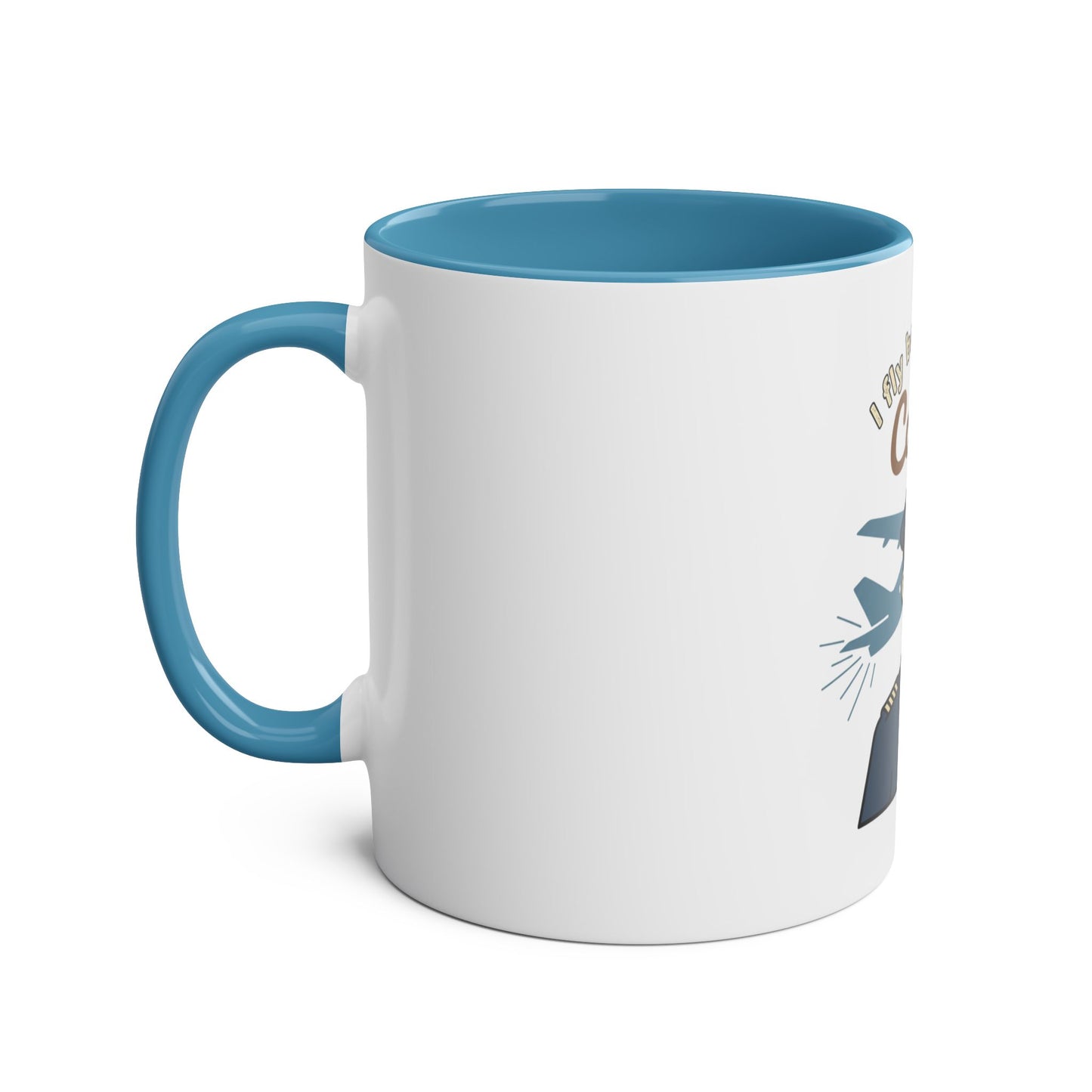 Aviator Coffee Mug — "I Fly Better After Coffee" (11oz Two-Tone)