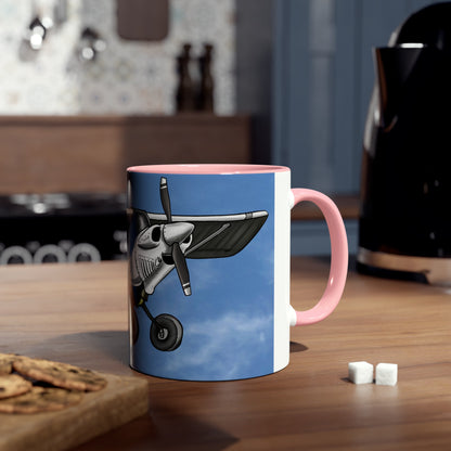 Super Cub STOL Design Two-Tone Coffee Mugs, 11oz - Funky Aviation