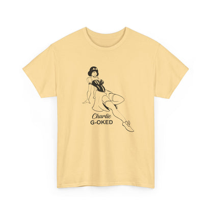 Cotton Tee - The Nose Art Cessna G-OKED Aircraft Cartoon Design