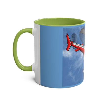 Bell Jet Ranger Helicopter Two-Tone Coffee Mugs, 11oz - Funky Aviation