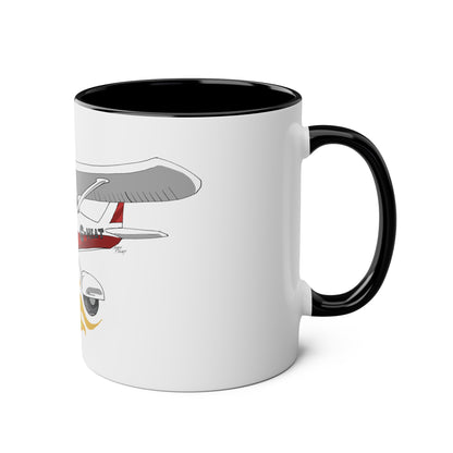 Cessna Bird Fryer Two-Tone Coffee Mugs, 11oz - Funky Aviation