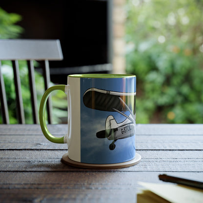 Super Cub STOL Design Two-Tone Coffee Mugs, 11oz - Funky Aviation