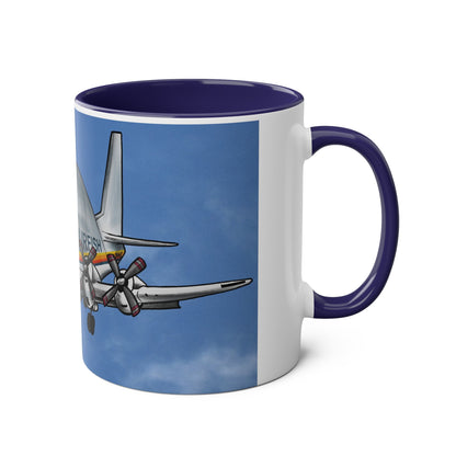 Guppy Aircraft Retro Two-Tone Coffee Mugs, 11oz - Funky Aviation
