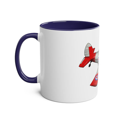Chipmunk Tailwheel Two-Tone Coffee Mugs, 11oz - Funky Aviation