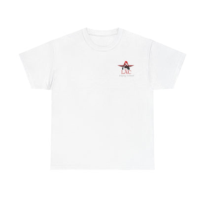 LAC Logo Minimalist Chest Tee — Small Retro Aviation Emblem T-Shirt