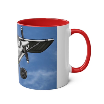 Super Cub STOL Design Two-Tone Coffee Mugs, 11oz - Funky Aviation