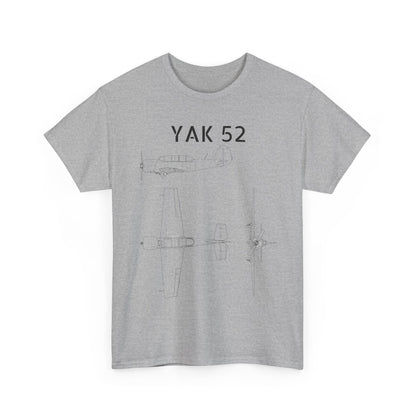 Yak-52 Blueprint T-Shirt — Vintage Aircraft Schematic Tee for Aviation Enthusiasts