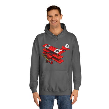 Red Baron Aircraft Design Unisex College Hoodie - Funky Aviation