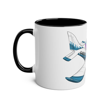 EV97 Eurostar Aqua Club Two-Tone Coffee Mugs, 11oz - Funky Aviation
