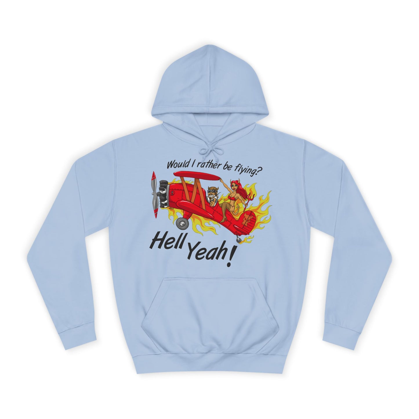 Hell Yeah! Flaming Plane Graphic Hoodie