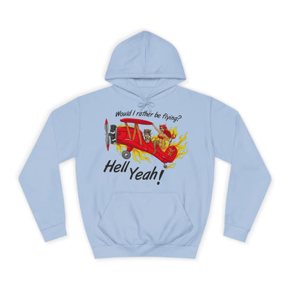 Hell Yeah! Flaming Plane Graphic Hoodie
